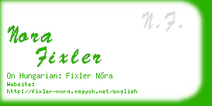 nora fixler business card